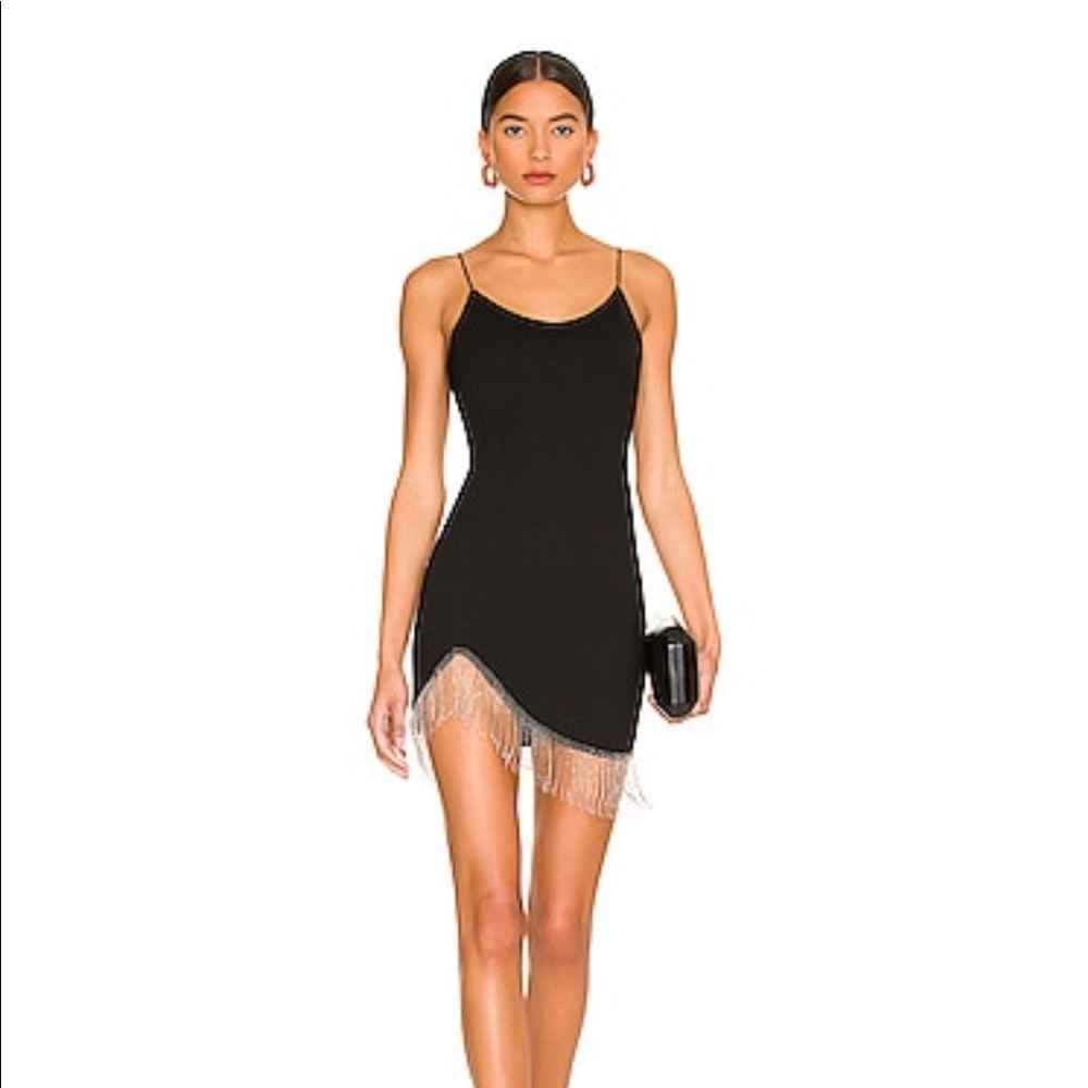 Elaine fringe dress in black Superdown